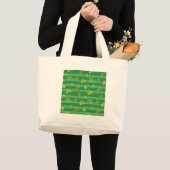 Grand Tote Bag shamrock d'or st patrick (Devant (produit))