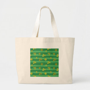 Grand Tote Bag shamrock d'or st patrick