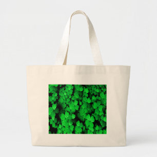 Grand Tote Bag Shamrocks and Hearts Saint Patrick's Day Green