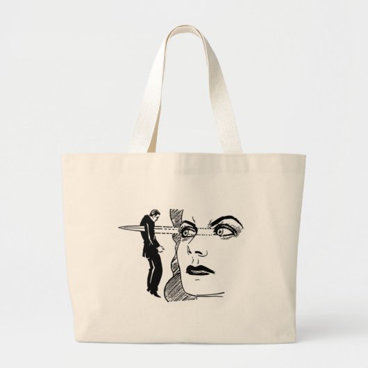 Grand Tote Bag Si les regards peuvent tuer (yeux plus grands) (Devant)