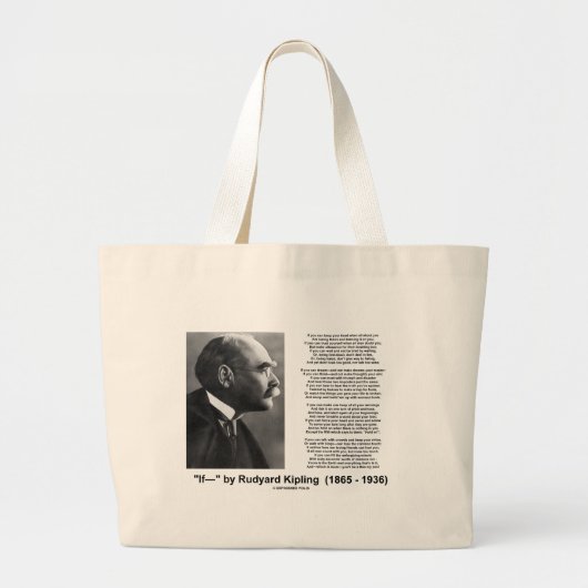 Grand Tote Bag "Si" poème par Rudyard Kipling (Devant)