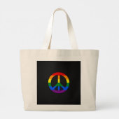 Grand Tote Bag Signal de paix LGBT (Dos)