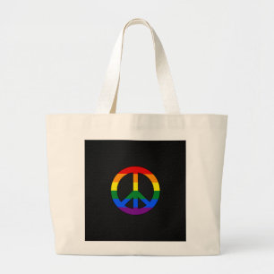 Grand Tote Bag Signal de paix LGBT