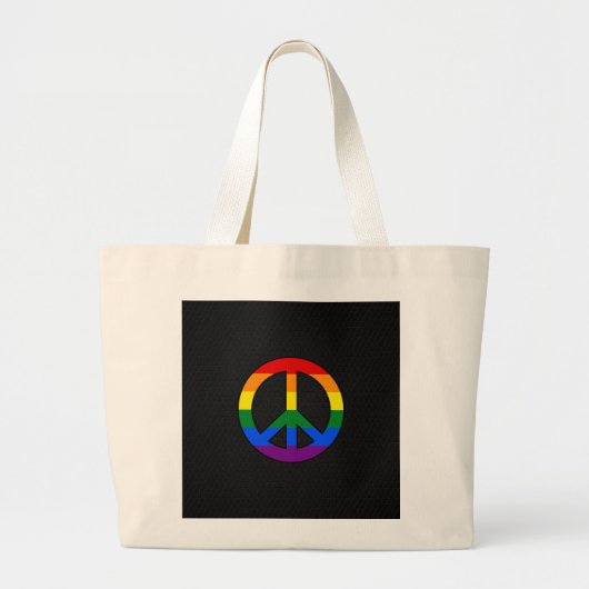 Grand Tote Bag Signal de paix LGBT (Devant)
