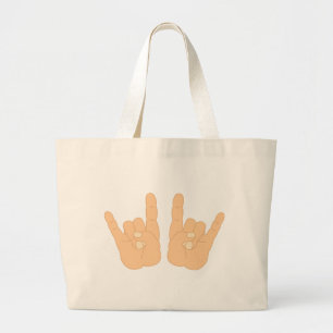Grand Tote Bag Signe de main de rock