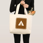 Grand Tote Bag Signe de route de camping (Devant (produit))