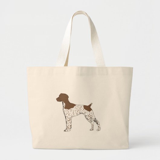 Grand Tote Bag silhouette de la couleur du pointeur germanique (Devant)