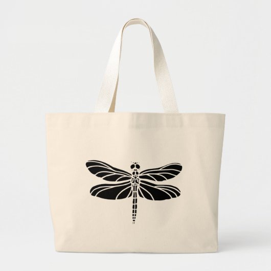 Grand Tote Bag Silhouette de libellule (Devant)