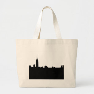 Grand Tote Bag Silhouette de New York noir et blanc