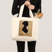 Grand Tote Bag Silhouette de page de Jane Austen (Devant (produit))