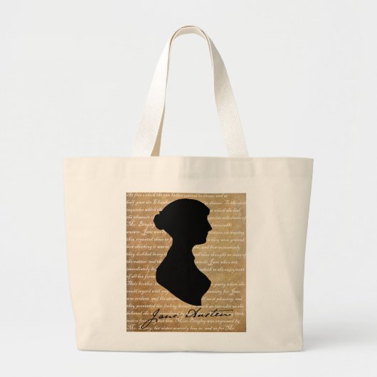 Grand Tote Bag Silhouette de page de Jane Austen (Devant)