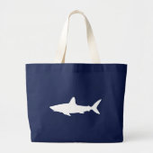 Grand Tote Bag Silhouette de requin blanc (Devant)