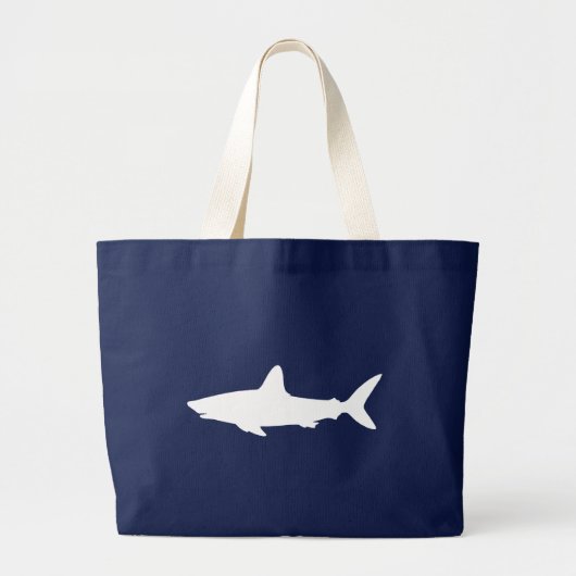 Grand Tote Bag Silhouette de requin blanc (Devant)