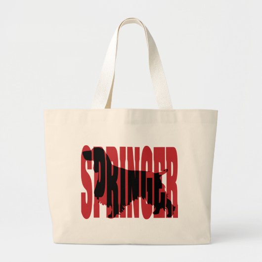Grand Tote Bag Silhouette de springer spaniel (Devant)
