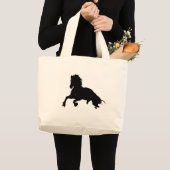 Grand Tote Bag Silhouette du cheval blanc noir (Devant (produit))