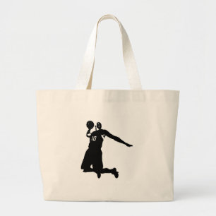 Grand Tote Bag Silhouette du joueur de basket