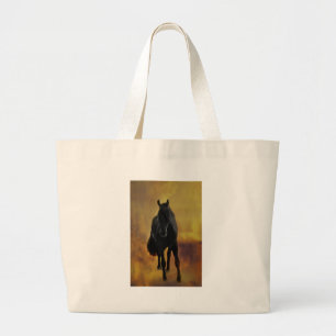 Grand Tote Bag Silhouette noire de cheval