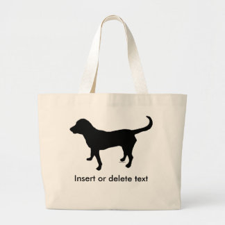 Grand Tote Bag Silhouette noire de laboratoire de fourre-tout de