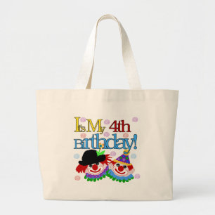 Grand Tote Bag Silly Clowns 4th Birthday Tshirts et cadeaux