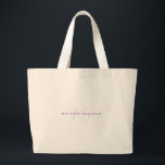 Grand Tote Bag Simple Lavande Minimaliste Deux Nom Monogramme<br><div class="desc">Simple Lavande Minimaliste Deux Monogrammes Nom sac fourre-tout parfait pour les patrons,  consultants,  professionnels ou hommes d'affaires.</div>