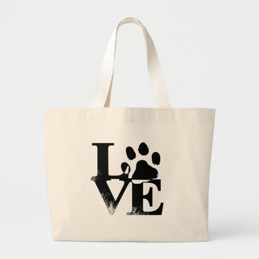 Grand Tote Bag Simple Paw d'amour pour animal (Devant)
