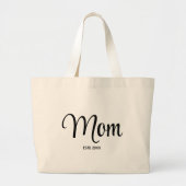 Grand Tote Bag Simple Script Maman Établie (Devant)