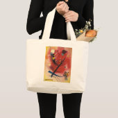 Grand Tote Bag Simulation interne peinture Abstraite (Devant (produit))