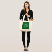 Grand Tote Bag Sketch Shamrock – Hand-Drawn Irish Clover Design (Devant (modèle))