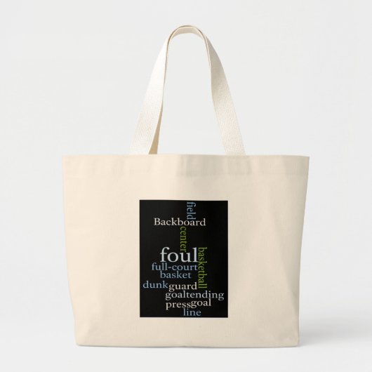Grand Tote Bag Slam Dunk of Words : Jeu de basket-ball des champi (Devant)