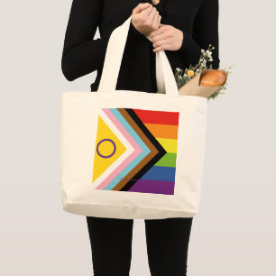 Grand Tote Bag SlipperyJoe Intersex Progrès Fierté Drapeau arc-en