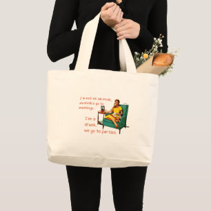 Grand Tote Bag SlipperyJoe socialiser la fête de la boisson vinta