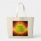 Grand Tote Bag SlipperyJoe's jaune balle de feu de balle de feu r (Dos)