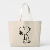 Grand Tote Bag Snoopy Black & Magenta Motif (Dos)