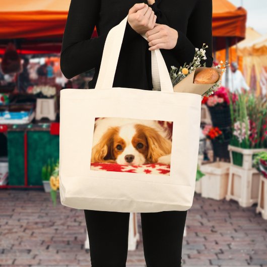 Grand Tote Bag Snowflake Cavalier King Charles Spaniel