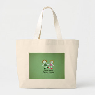 Grand Tote Bag Soeurs toujours - amis pour toujours!