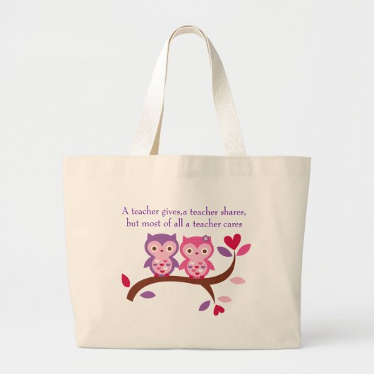 Grand Tote Bag Soins sages de professeur du hibou A (Devant)