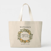 Grand Tote Bag Soirée de douche de mariée aux agrumes d'orange ru (Dos)