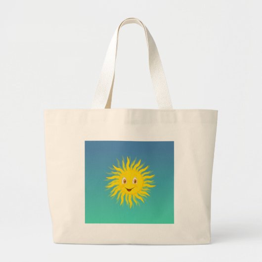 Grand Tote Bag Soleil Avec Lignes Circulaires (Devant)