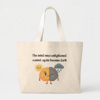 Grand Tote Bag Soleil Pluie Cerveau Esprit Illuminé Jaune Étudian