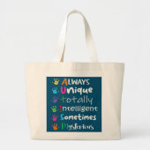 Grand Tote Bag Soutien sensibilisation sur l'autisme Autisme Enfa (Devant)