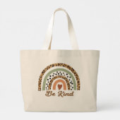 Grand Tote Bag Soyez un Empreinte de léopard Arc-en-ciel arrière (Dos)