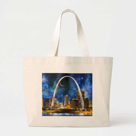 Grand Tote Bag Spacey St. Louis Skyline (Devant)
