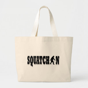 Grand Tote Bag Squatchin, texte noir