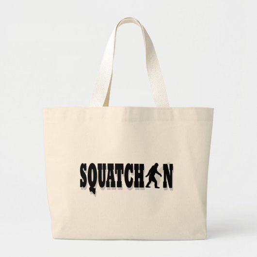 Grand Tote Bag Squatchin, texte noir (Devant)