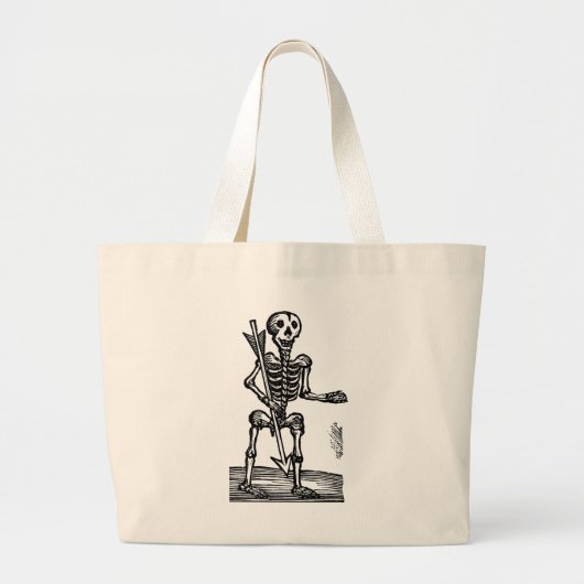 Grand Tote Bag Squelette de la mort (Devant)