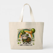 Grand Tote Bag St. Patrick’s Day Plaid Cow (Dos)