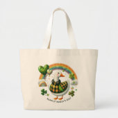 Grand Tote Bag St. Patrick’s Day Plaid Cow (Devant)