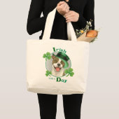 Grand Tote Bag St. Patrick's Day Pit Bull (Devant (produit))