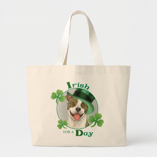 Grand Tote Bag St. Patrick's Day Pit Bull (Devant)
