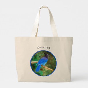 Grand Tote Bag Steller's Jay Painting Original Wild Bird Art